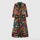 Floral print silk dress -  Women's Dresses 449303ZIK081061  449303 ZIK08 1061