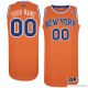 Men's New York Knicks Orange Custom Authentic Jersey -   1562163