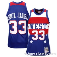 Mens All Star West Kareem Abdul-Jabbar Mitchell & Ness Navy Blue 1980 Authentic Basketball Jersey -   1834310