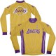 Mens Los Angeles Lakers Yellow Cycling Long Sleeve MicroDry Jersey -   1950976